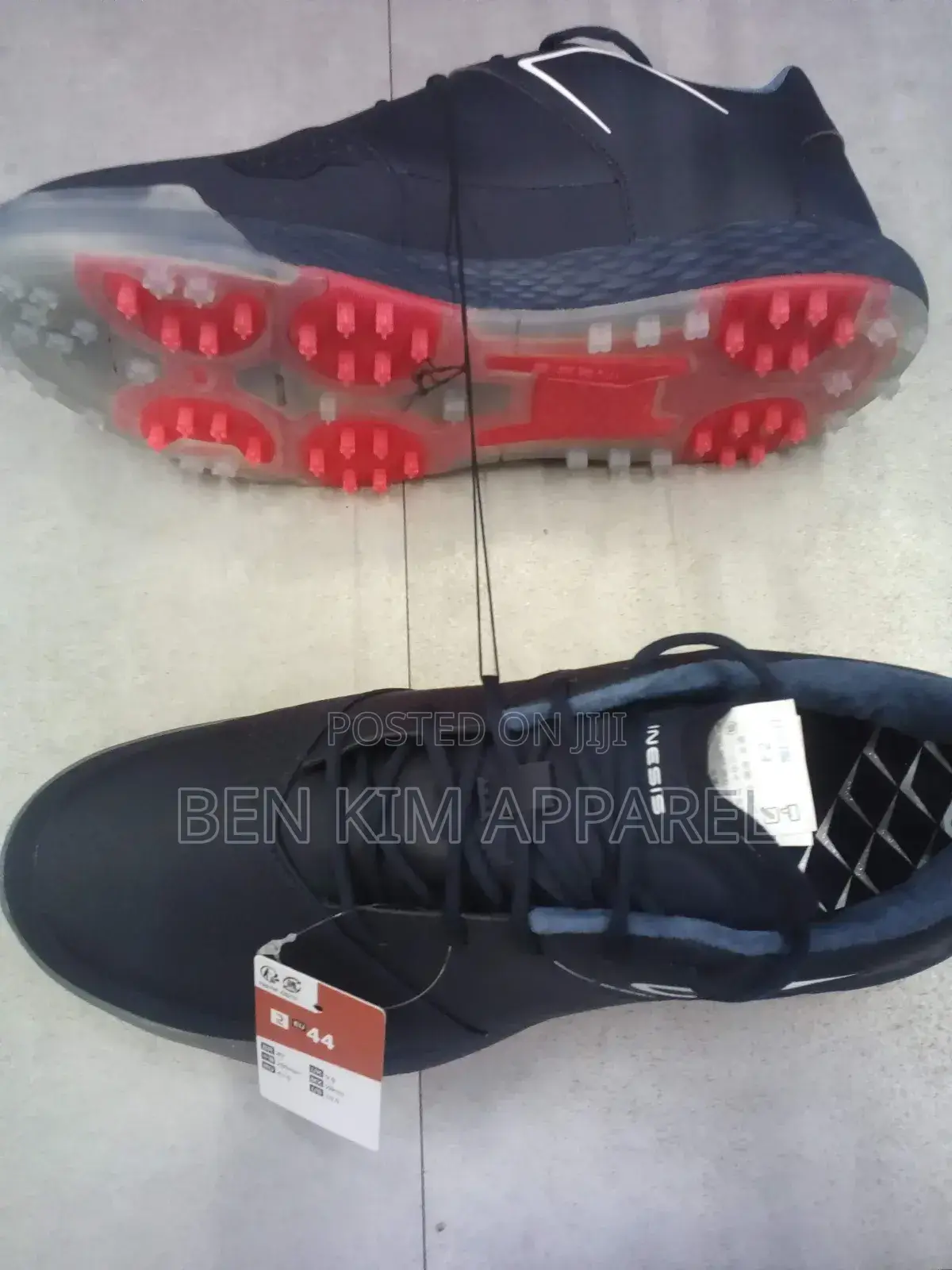 Navy Blue Water Proof Golf Shoes, Light Weight 760gms Rubber Spikes