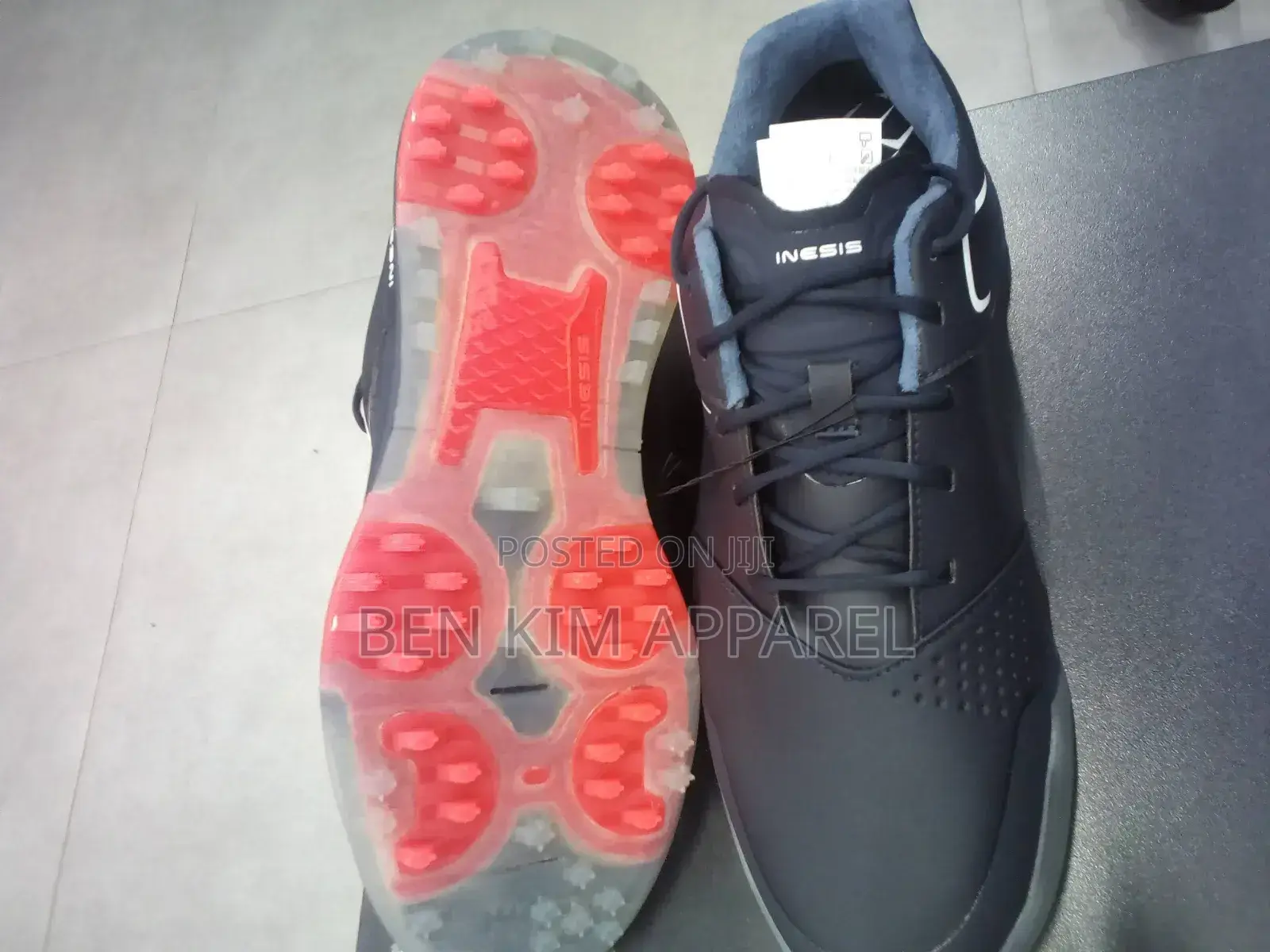 Navy Blue Water Proof Golf Shoes, Light Weight 760gms Rubber Spikes