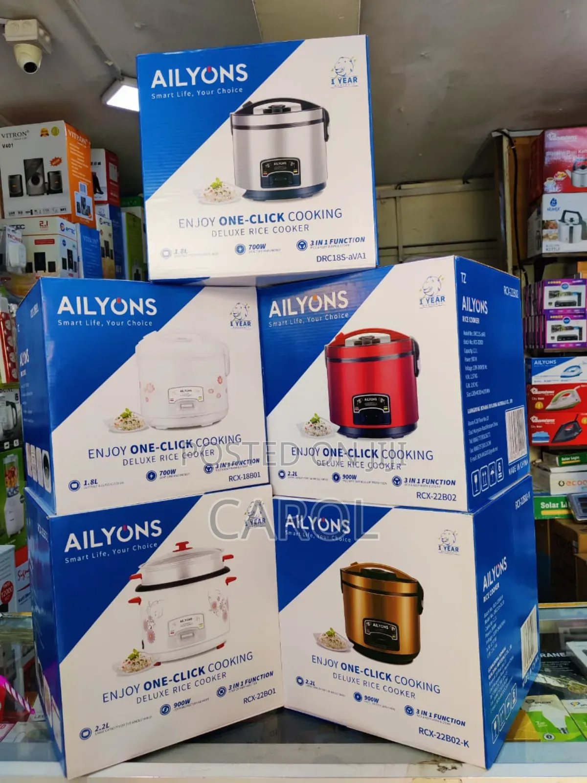Ailyons Rice Cooker 1.8l All( 5 Models/Colours Available)