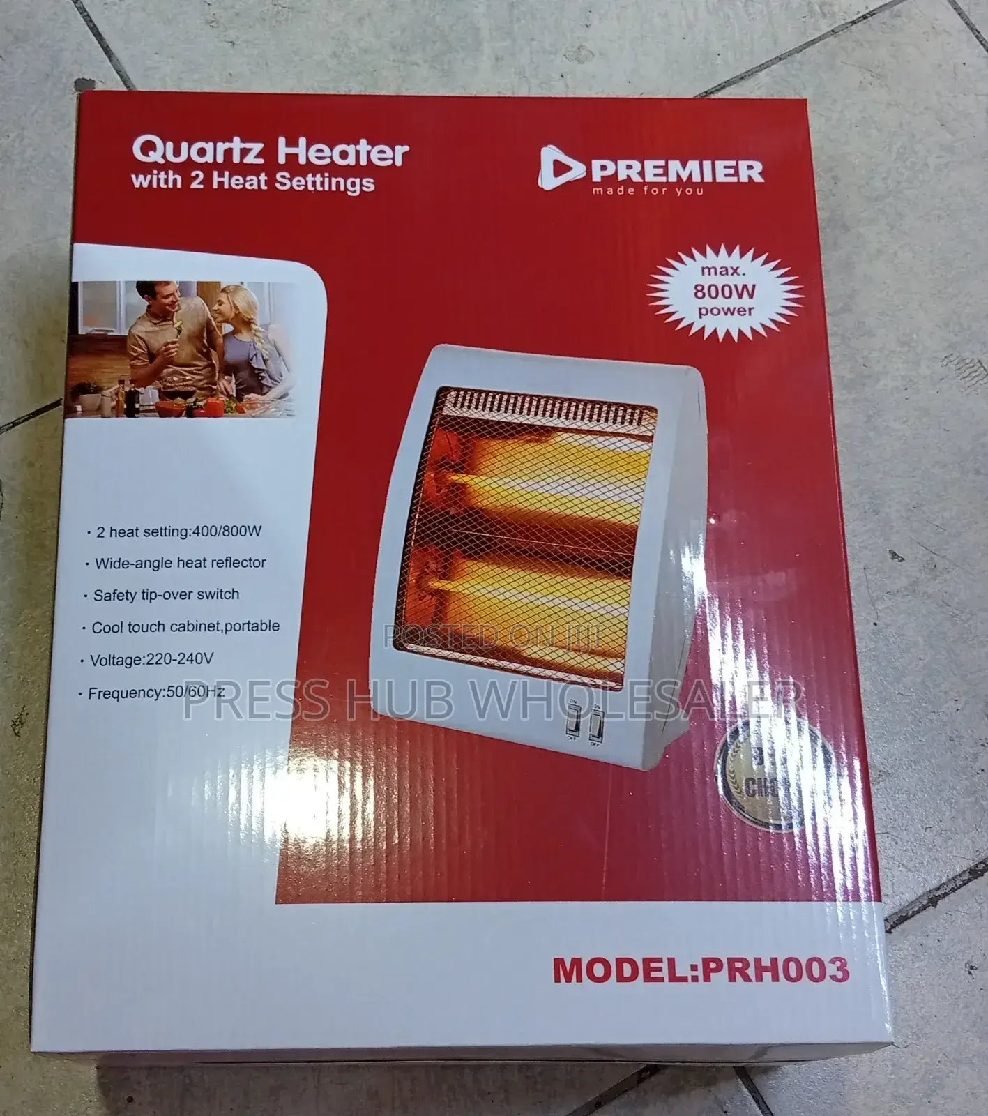 Premier Quartz Portable Electric Room Heater: 