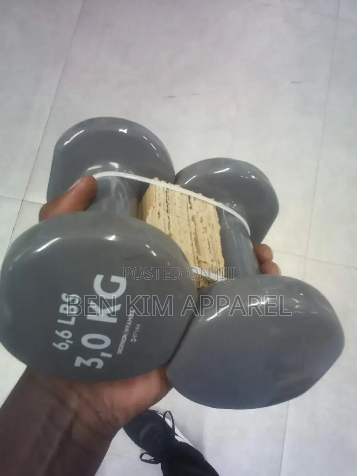 Gloss Rubber Coated 3kg Dumbbells Recast Iron European High Quality