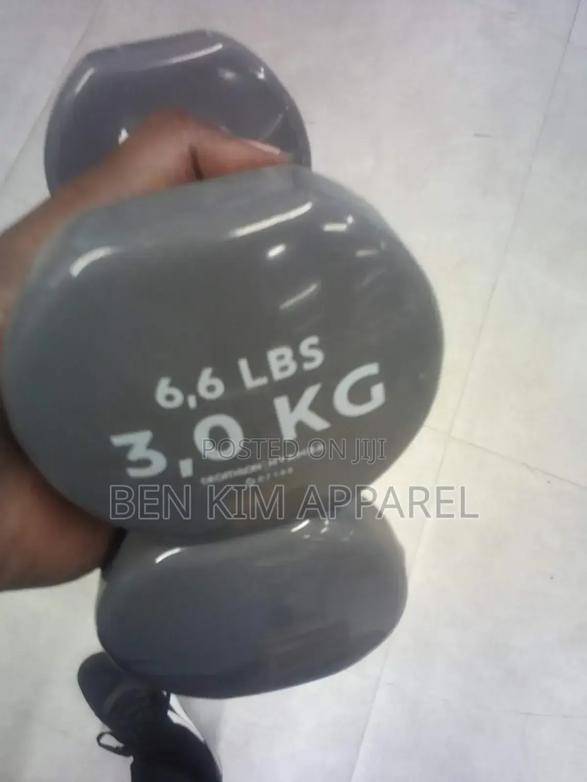 Gloss Rubber Coated 3kg Dumbbells Recast Iron European High Quality