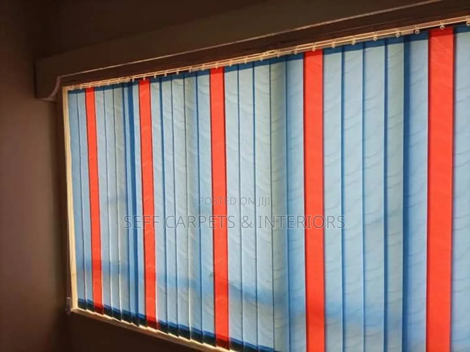 Beautiful Green,Blue and Orange Vertical Window Blinds