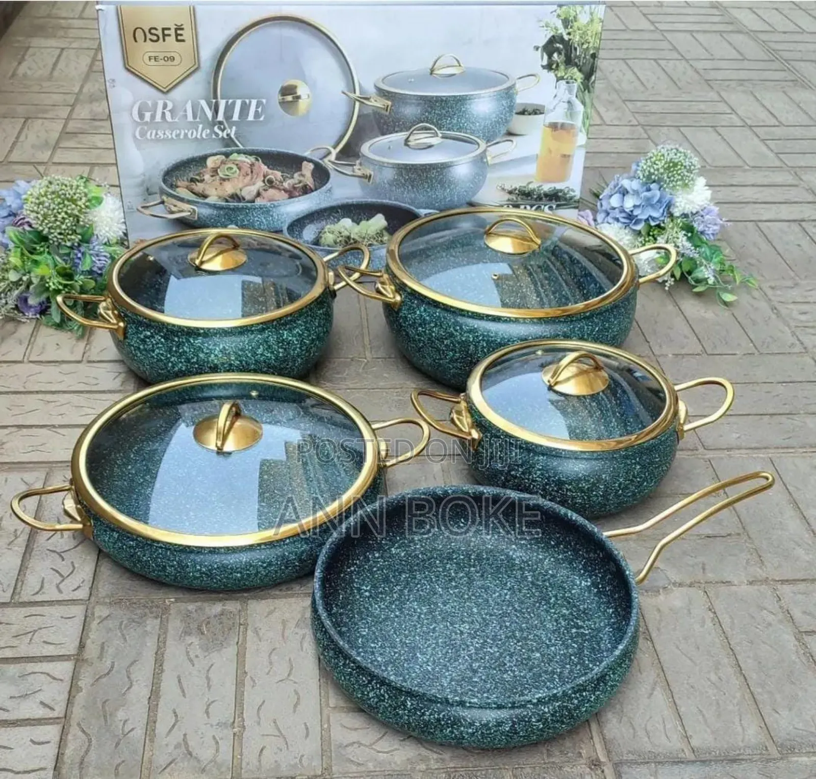 * 9pcs Granite Coating Kitchen Cookware Set* * 9pcs Includes:* I