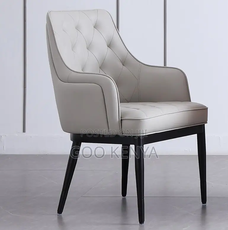 Home Chair; Leather Dining Chair With Heavy Cushion For Dining Spaces