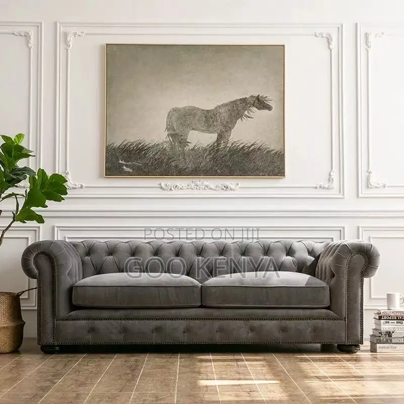 Home Sofa; Designer 3-seater Fabric Sofa For Stylish Home Interiors