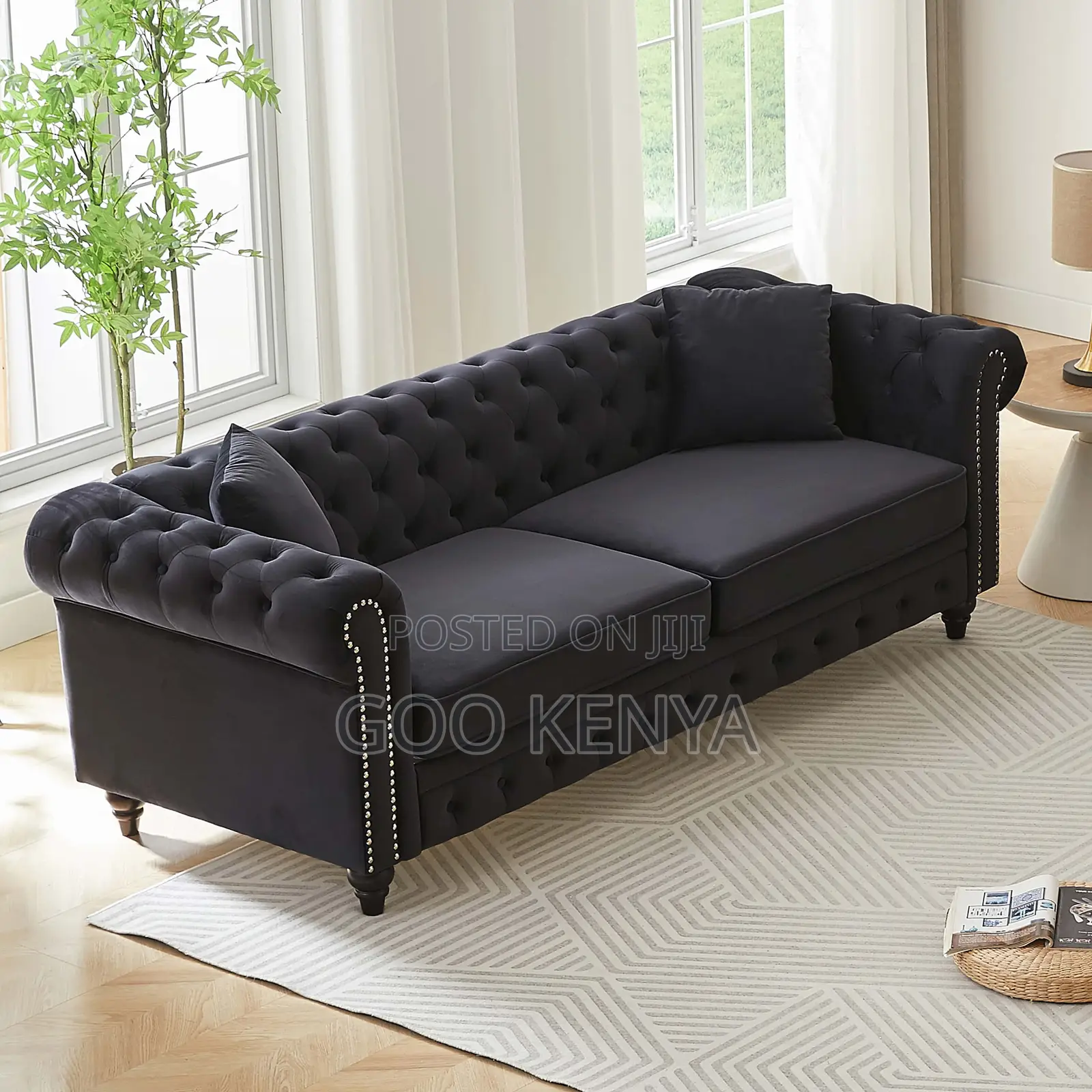 Home Sofa; Designer 3-seater Fabric Sofa For Stylish Home Interiors
