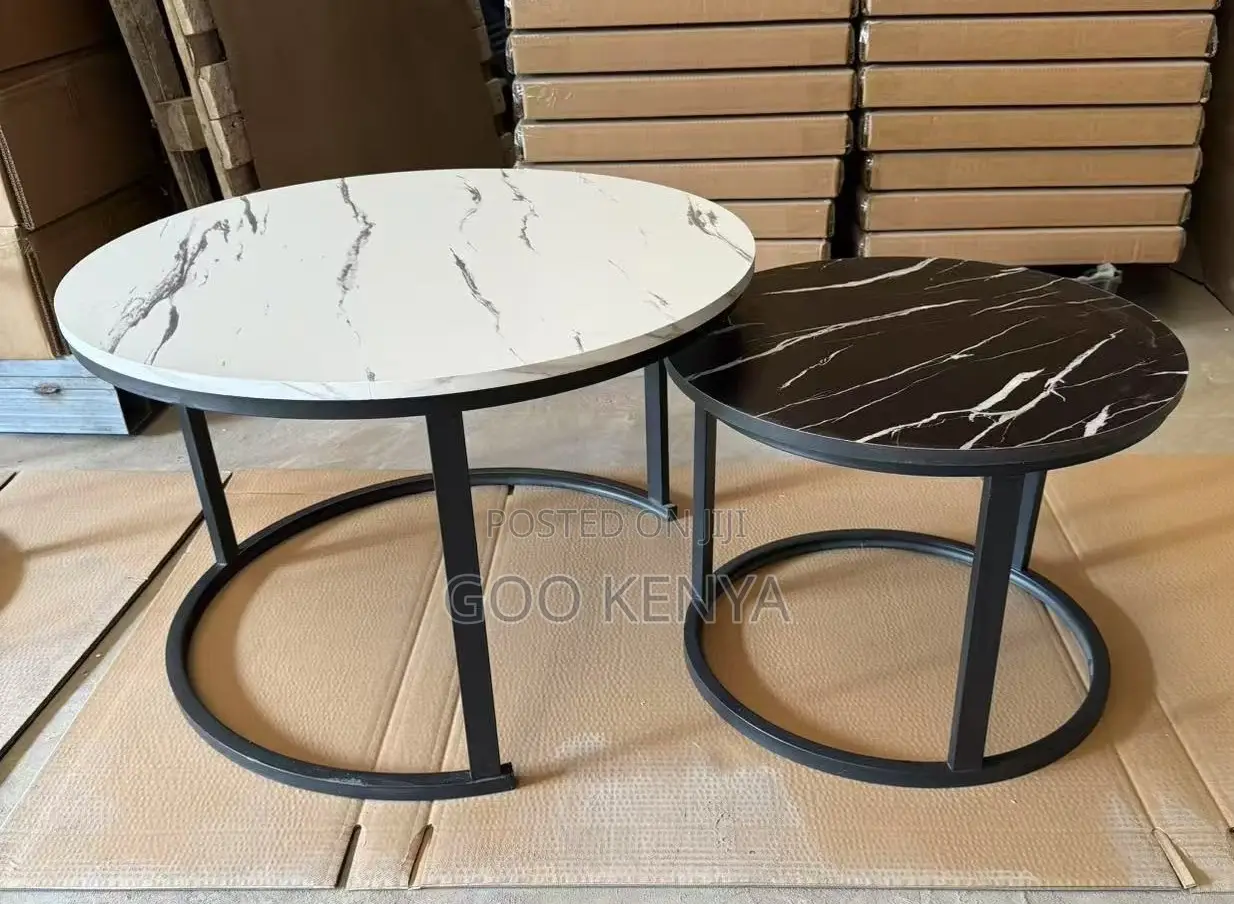 Home Table Set;Durable Marble Top Round Nesting Tables For Living Room