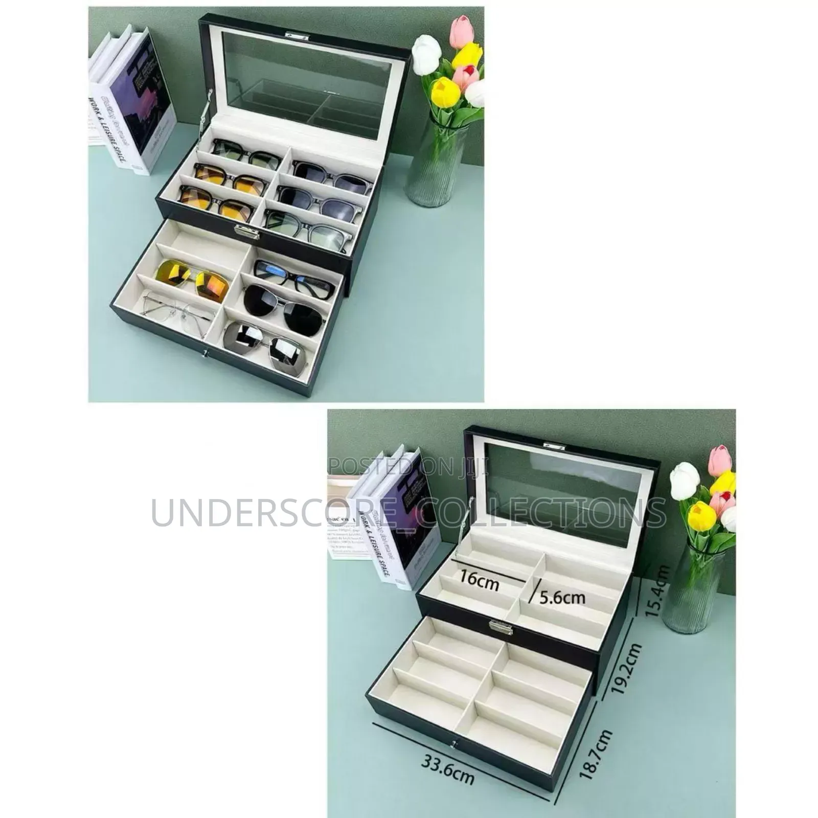 12 Slots Double Layer Glasses Organize