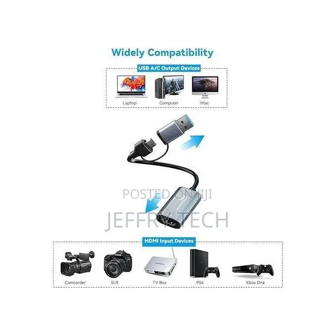  Hdmi Video Capture to Usb-C Video Audio Capture Card for Game St