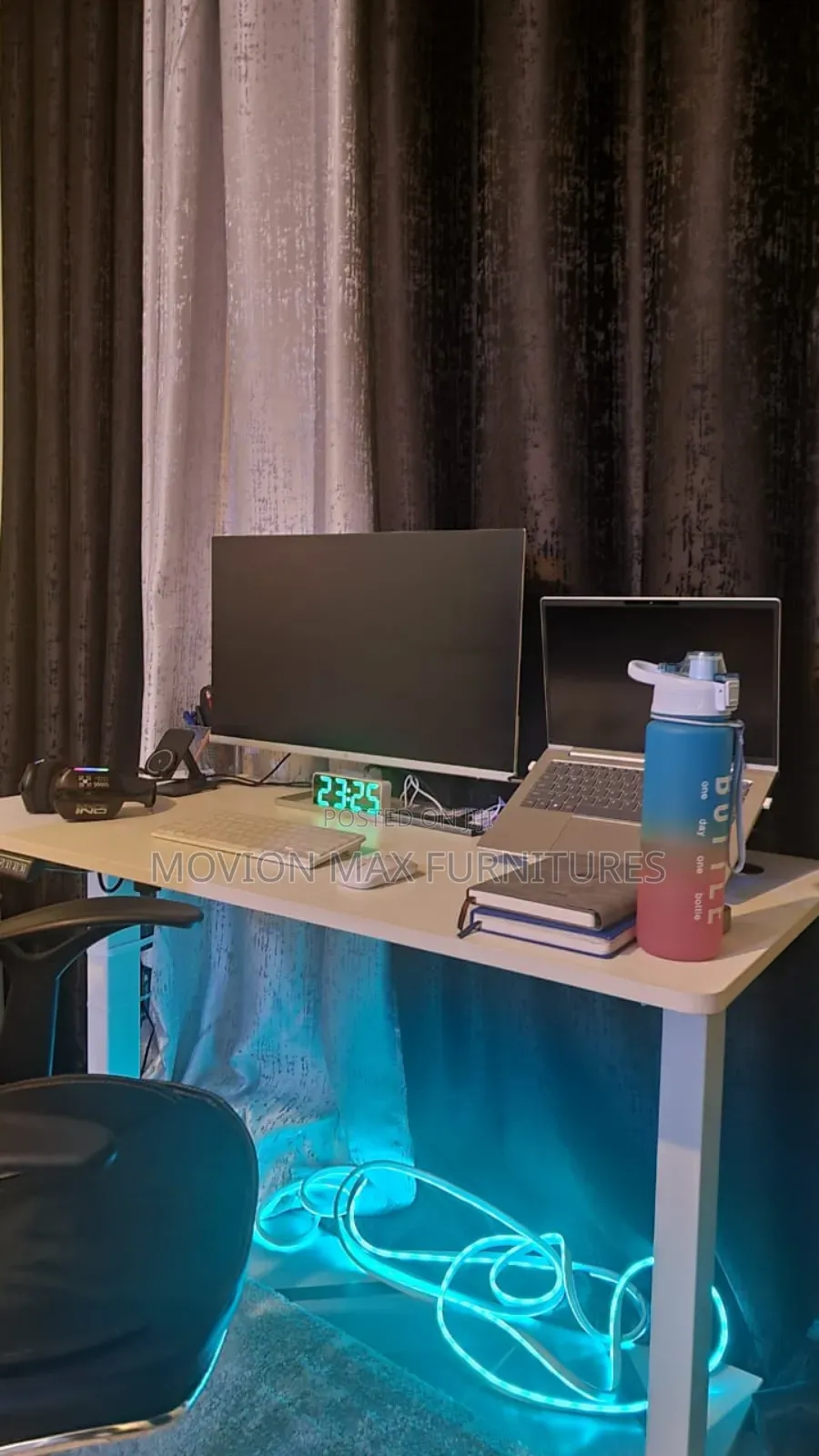White Table Motorised Electric Desk