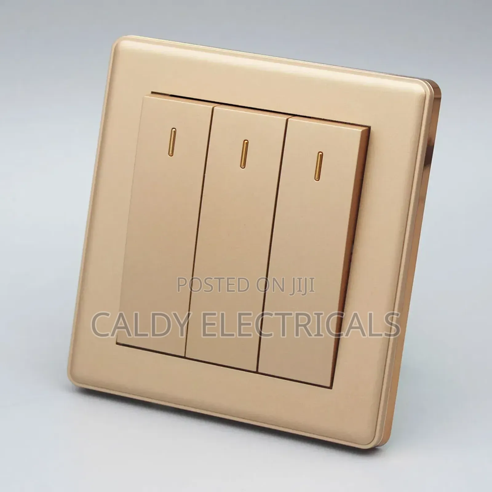 Gold-Colored, 3-Gang 2-Way Light Switch