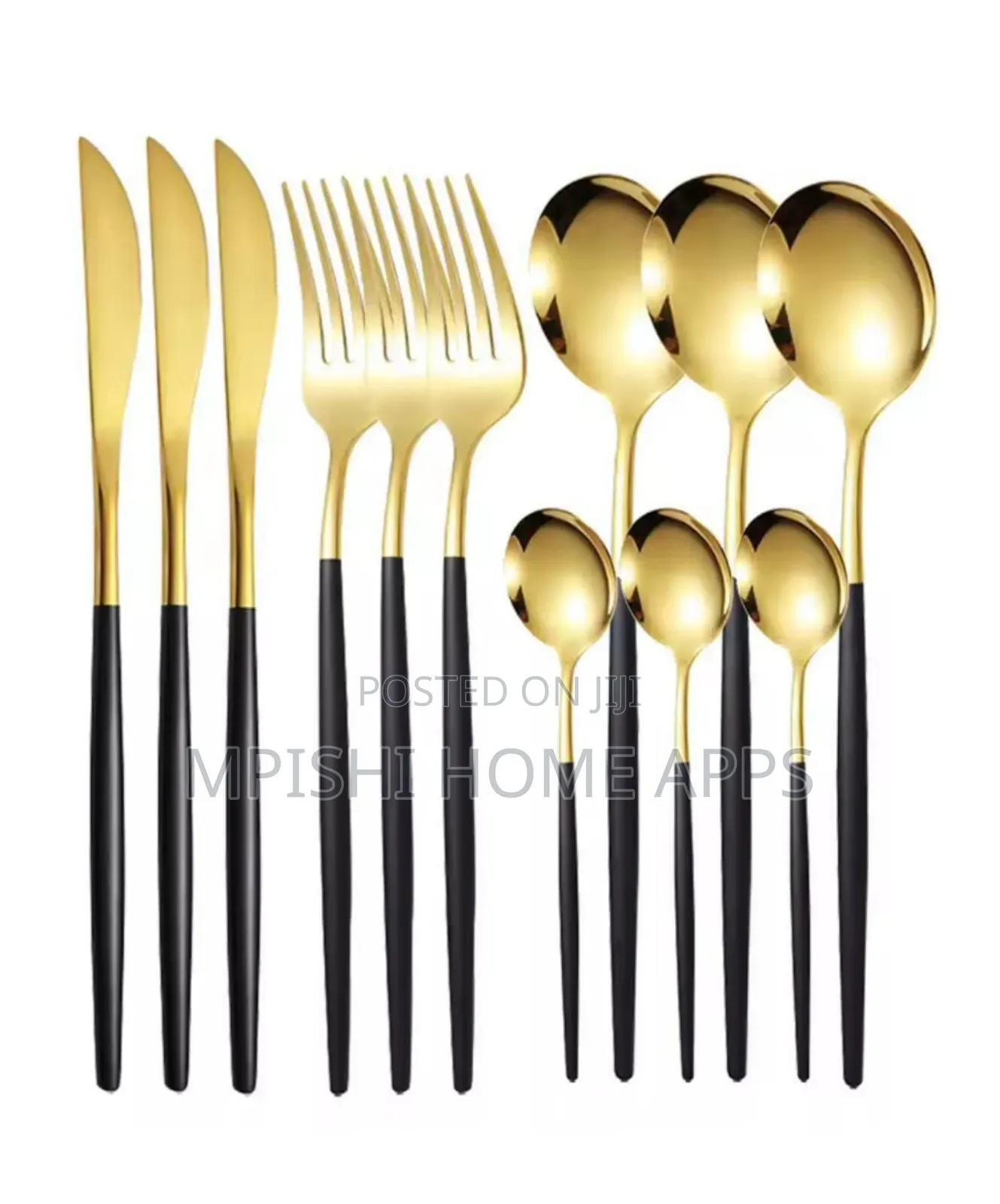 24pcs Gold Cutlery Set Stainless Steel