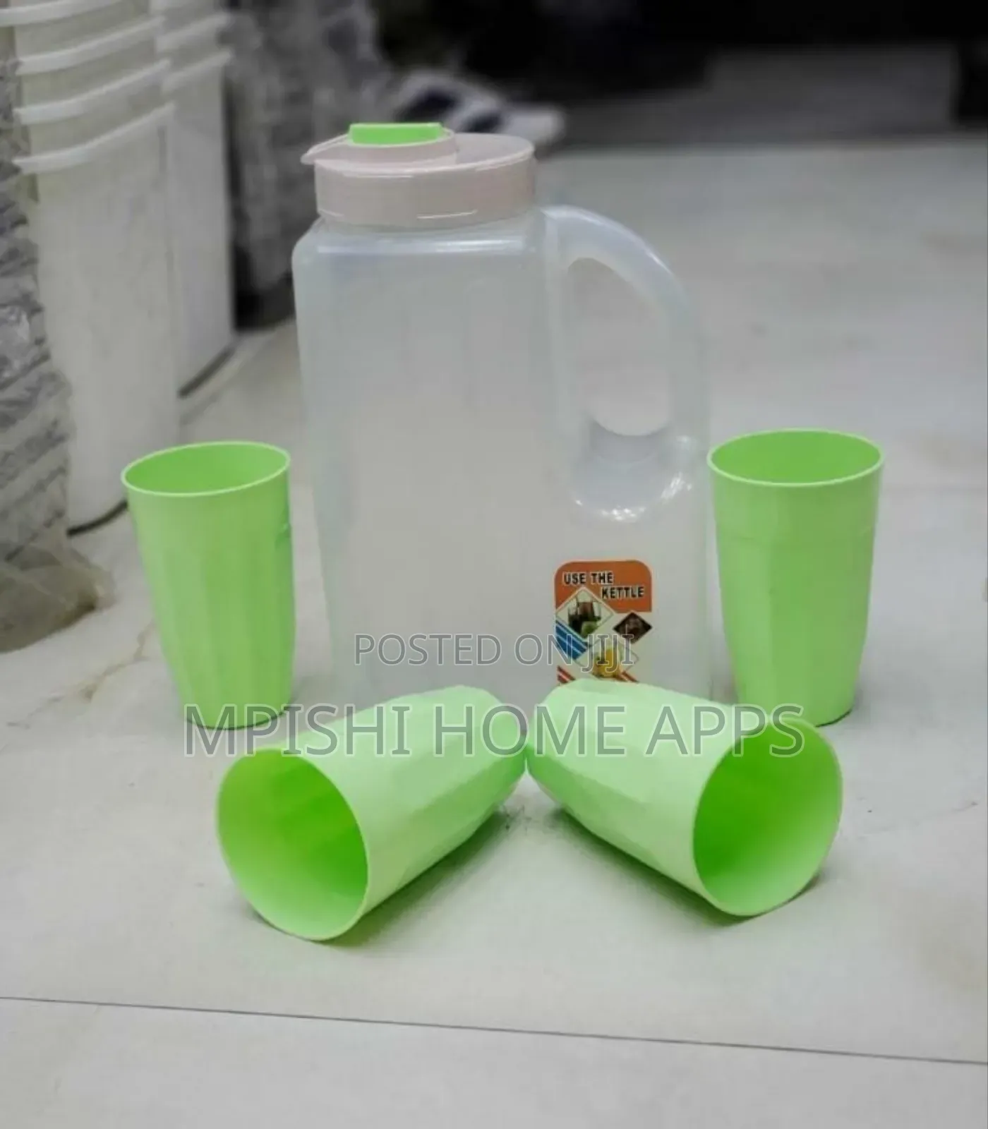 4 Liter Plastic Water Fridge Bottle Set