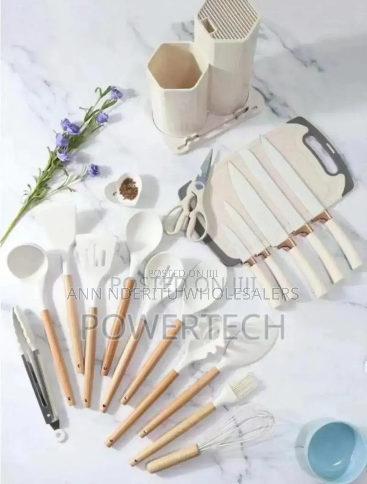 Colour White New -19pcs Silicone Spoons