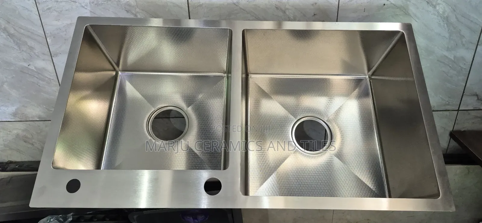 Silver Double Bowl Kitchen Sink