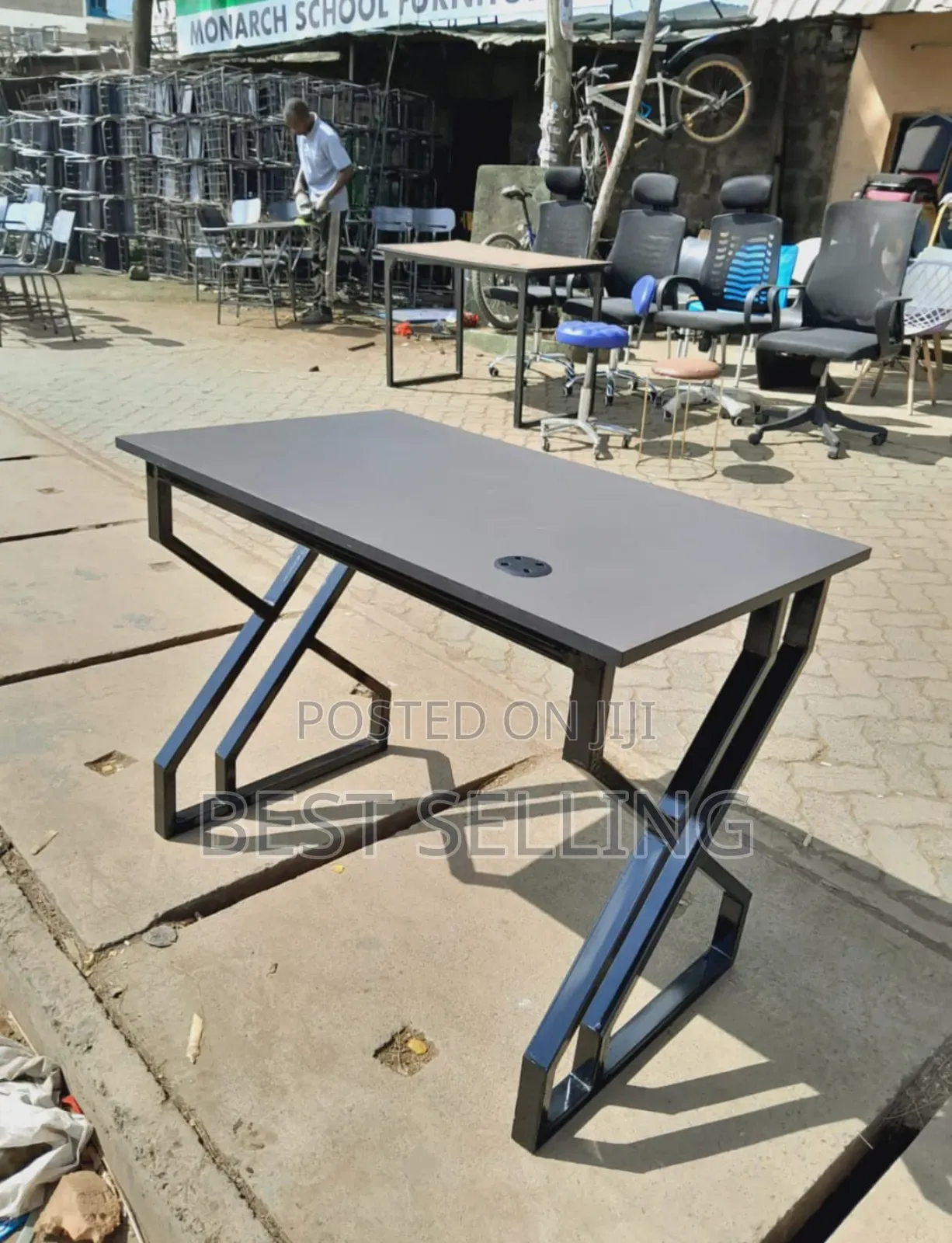 Black Metallic Study Desk