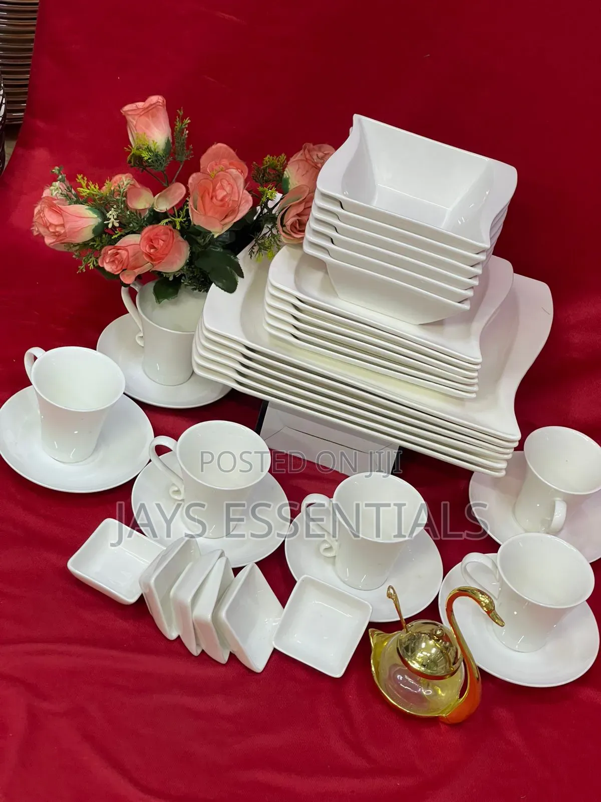 36pc White Ceramic Dinner Set