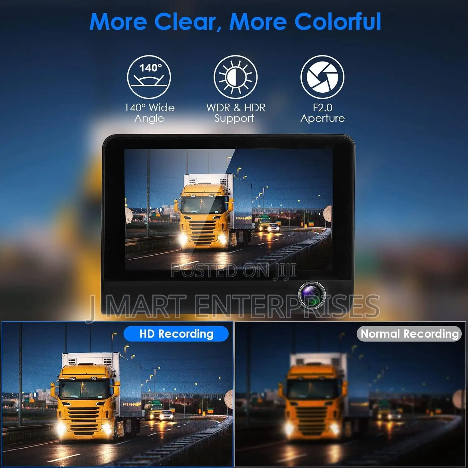 Dash Cam 1080p – Front, Inside Rear Camera With G-Sensor