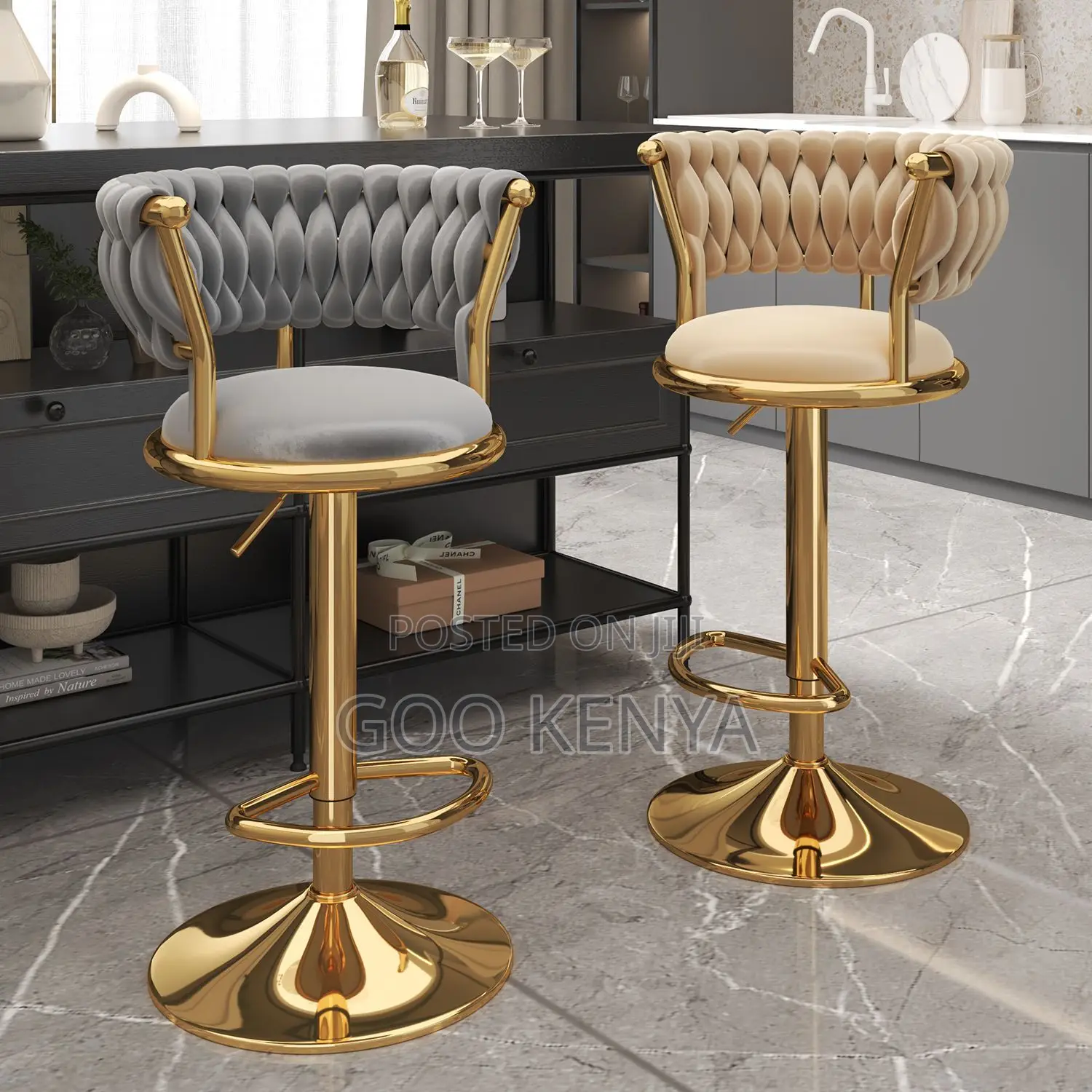Home Stool; Adjustable Counter Stool For Home, Café, And Restaurant