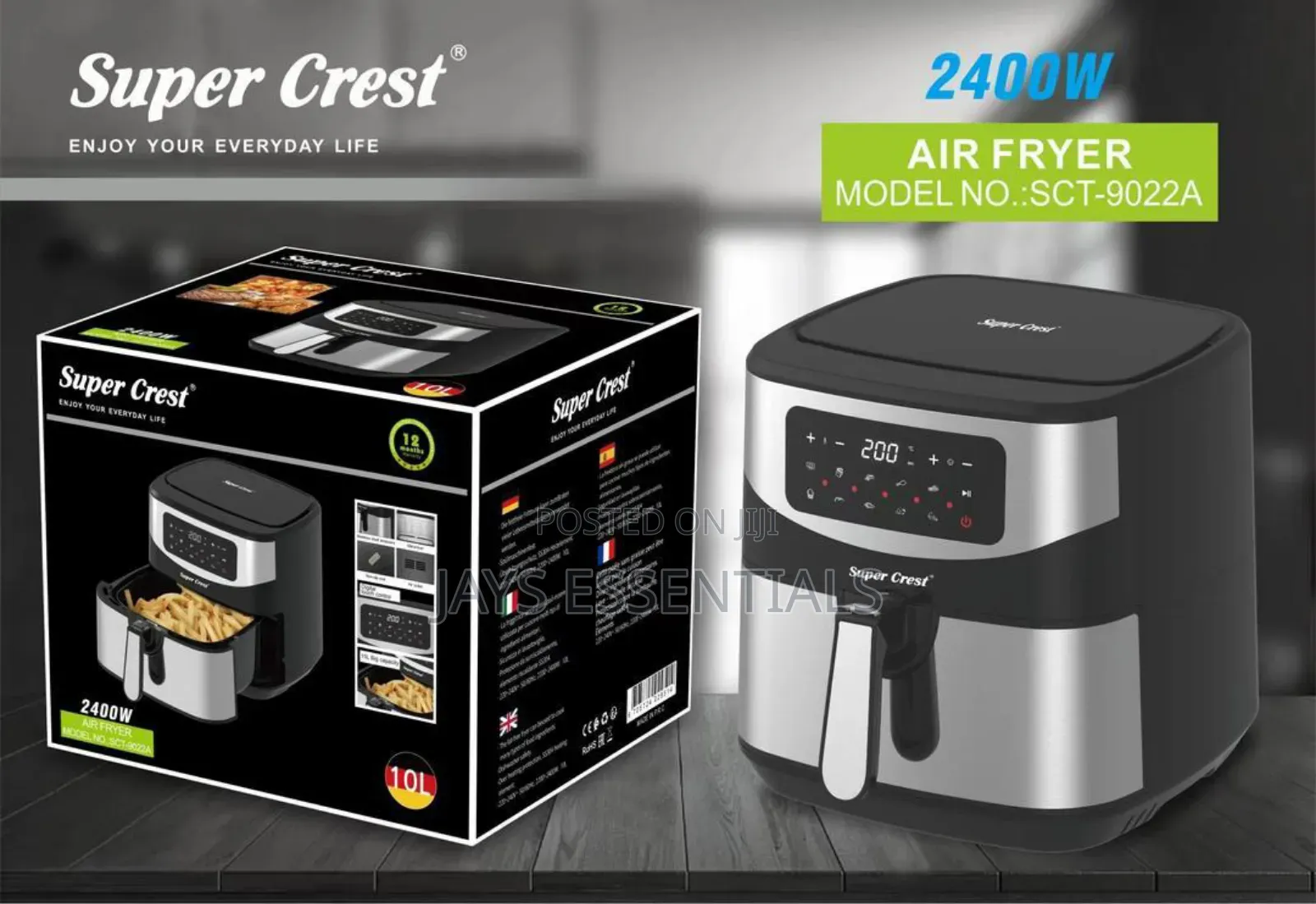2400w Super Crest Air Fryer 10 Litres