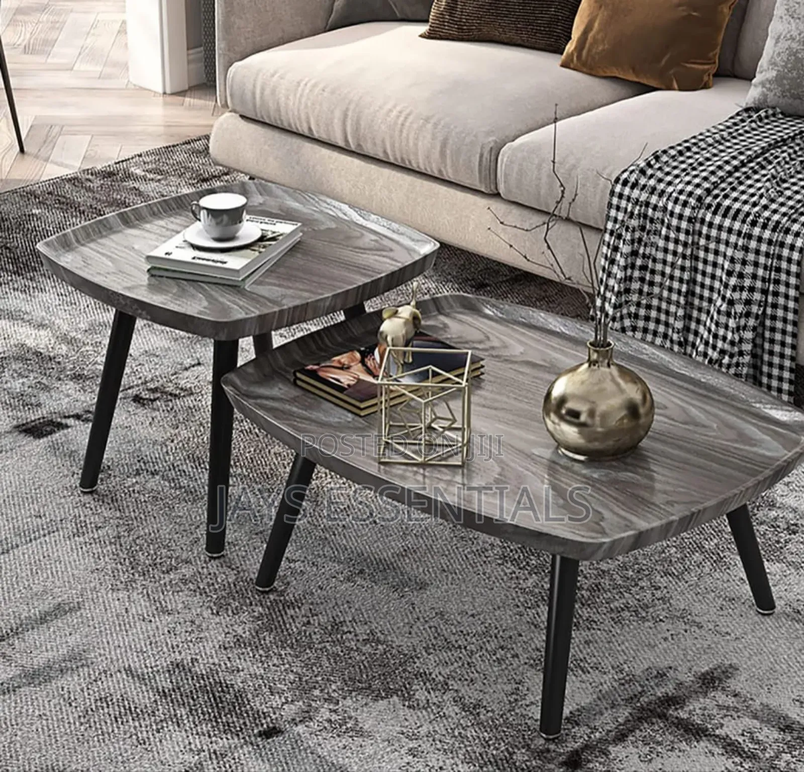 2pc Premium Wooden Coffee Table Set