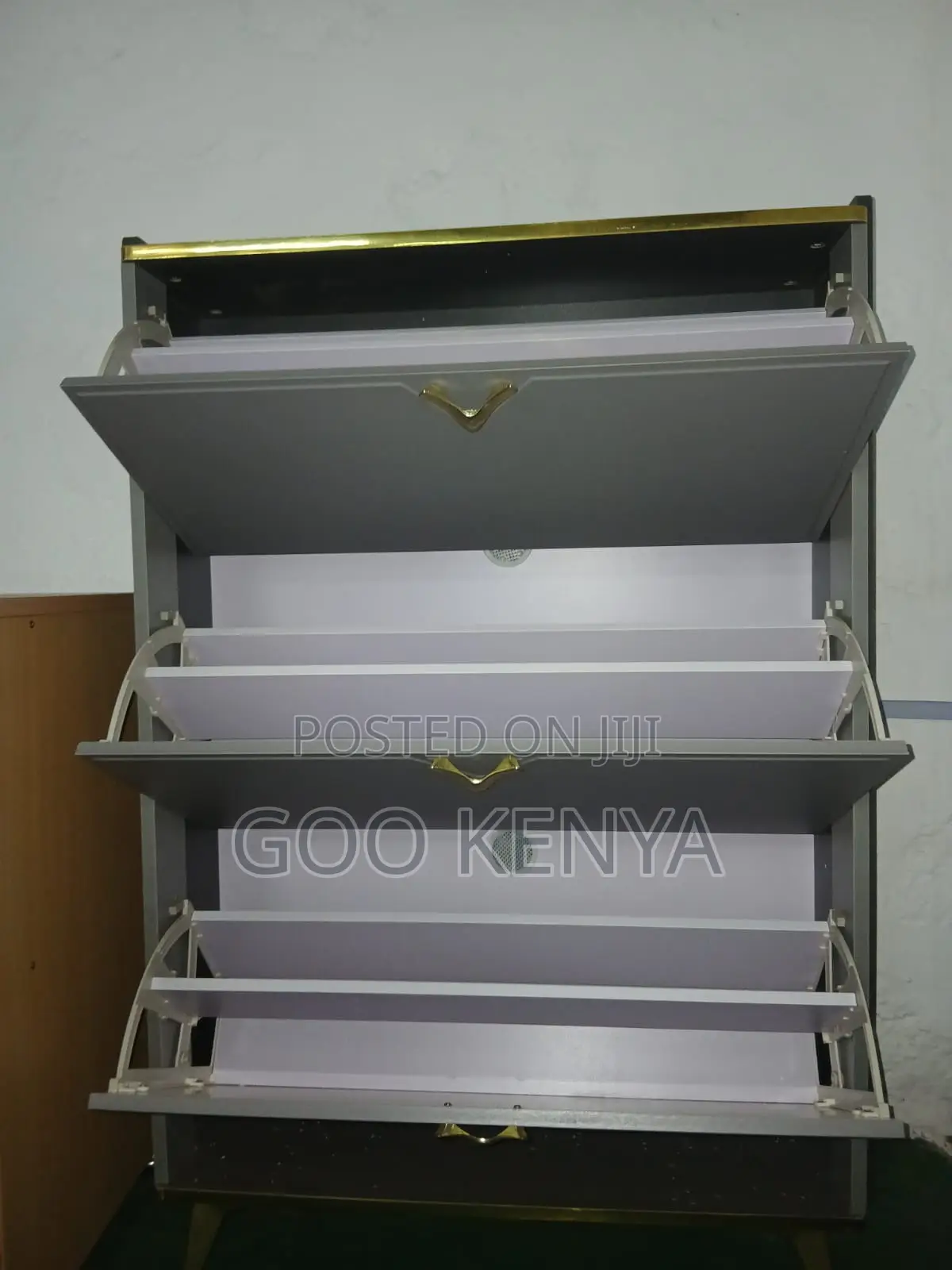 Home Shoe Cabinet; Elegant Wooden Flip-off Shoe Storage Cabinet