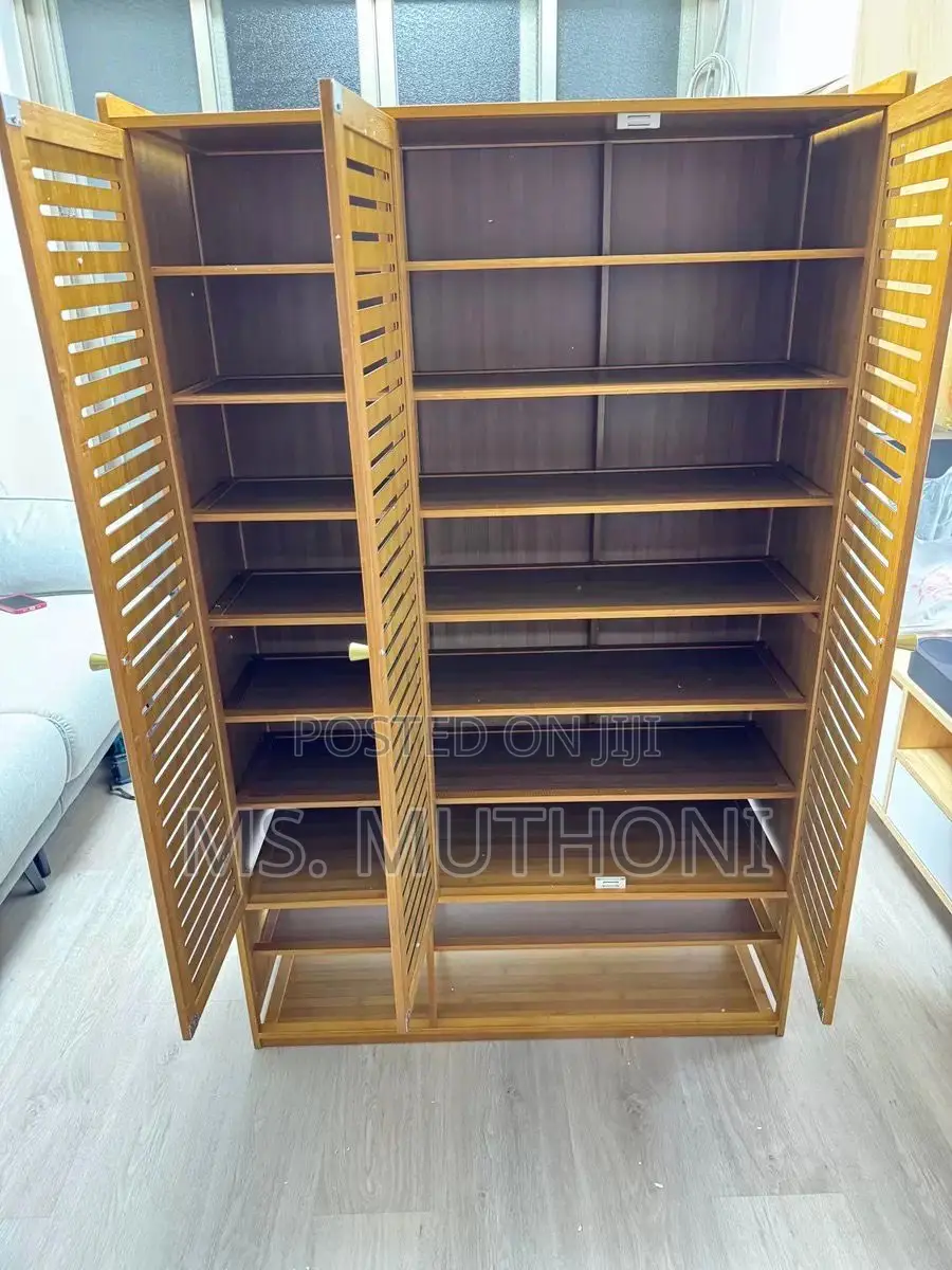 Modern 10 -Tiee Bamboo Shoe Storage Cabinet With Ventilation