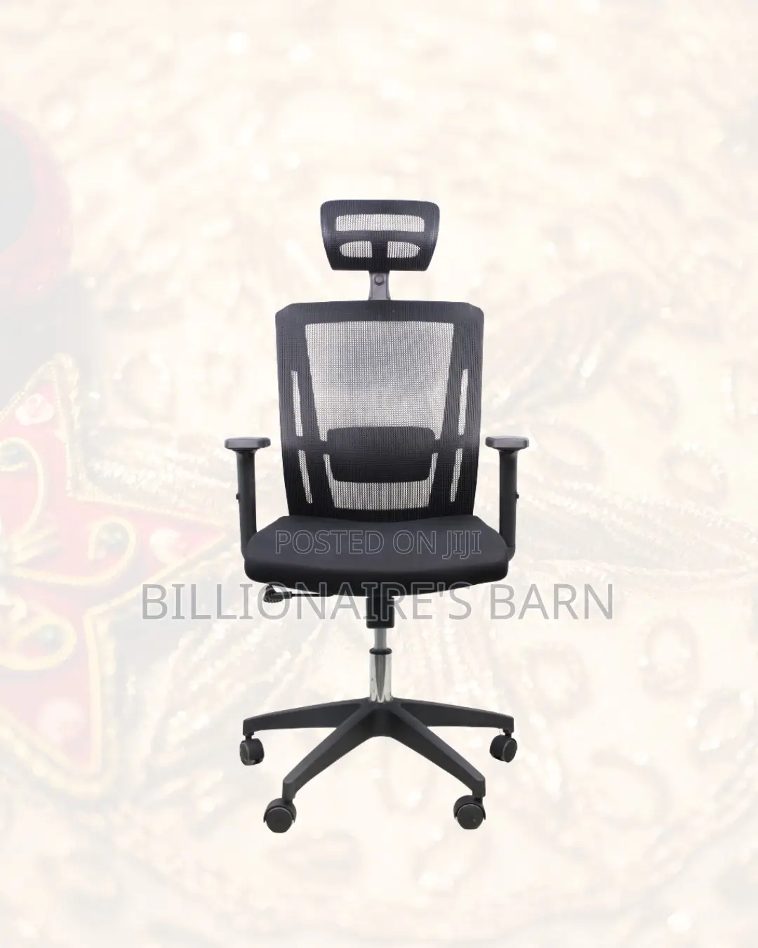 Breathable Mesh Office Chair — Posture Support, Adjustable Headrest