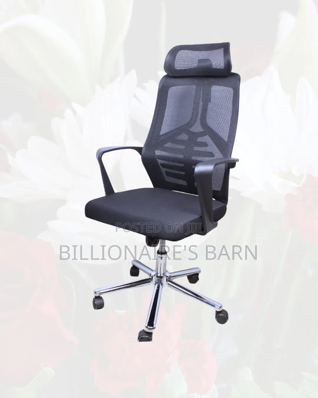 Office Chair With Adjustable Headrest — Smooth Movement, Cool Airflow
