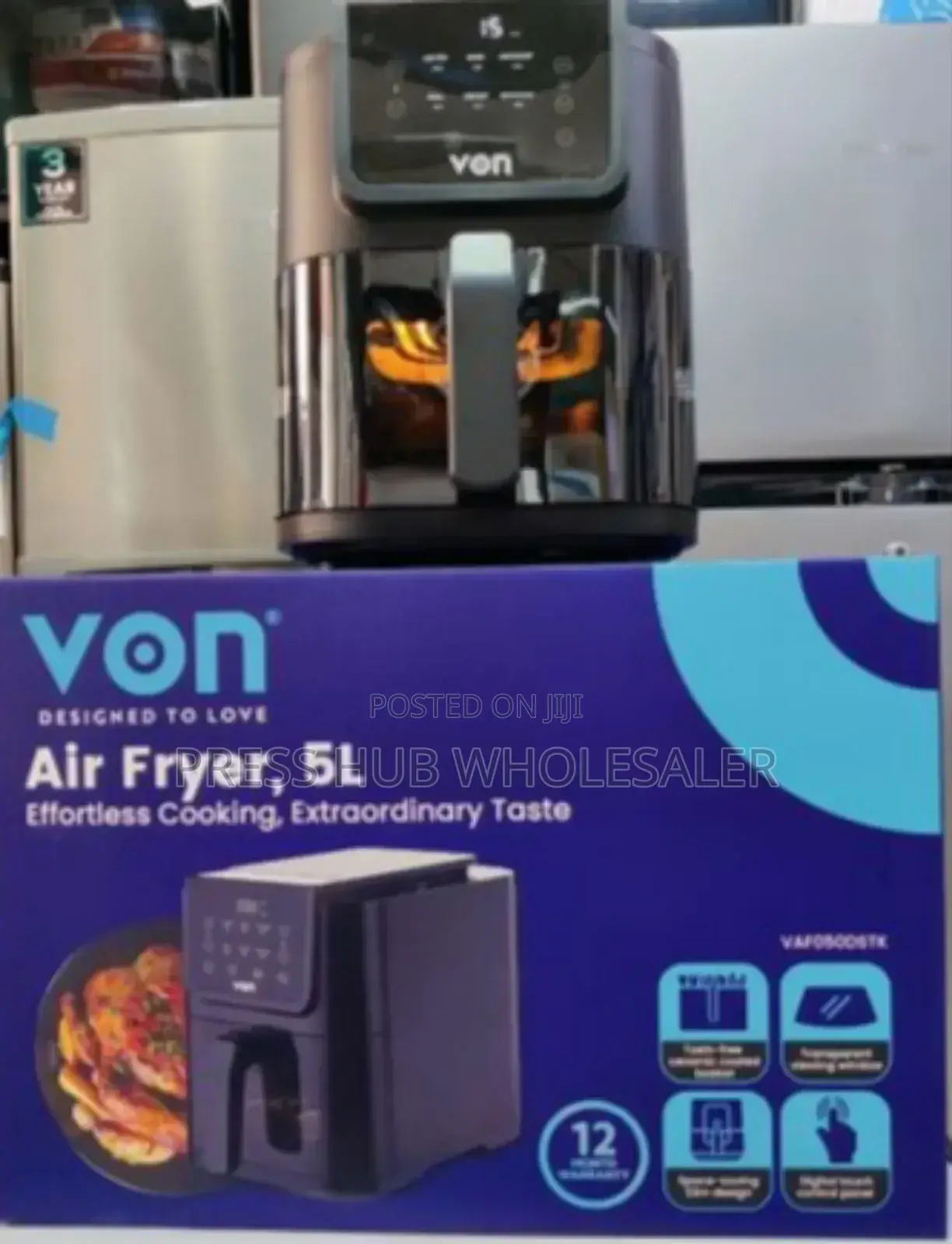 Von 5l Slim Digital Air Fryer (Model Vaf050dstk). " 
