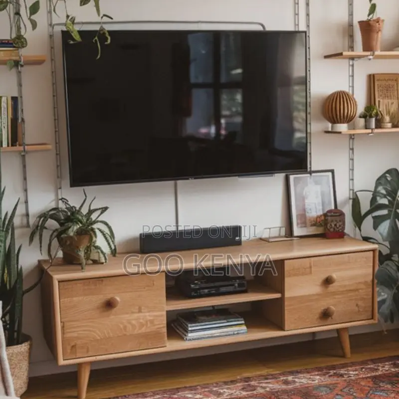 Home Tv Stand; Wooden Living Room Console Tv Table