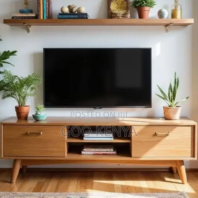 Home Tv Stand; Wooden Living Room Console Tv Table