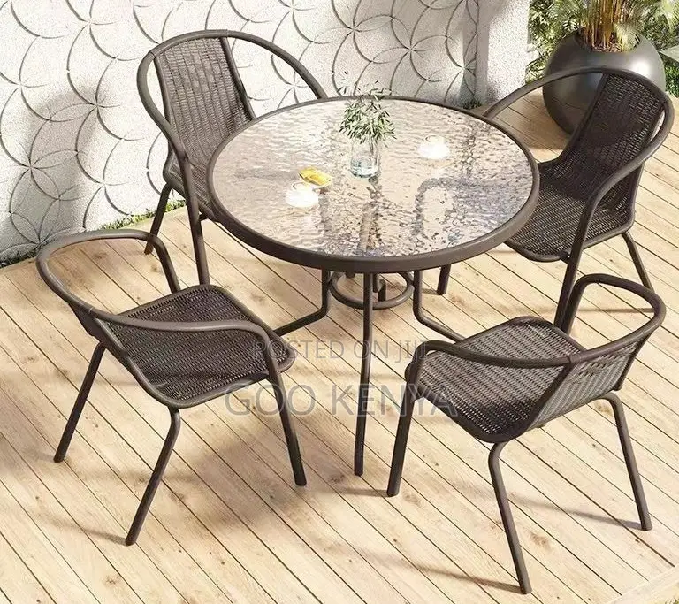 Home Outdoor Set; Elegant 2-seater Rattan Table And Chair Set