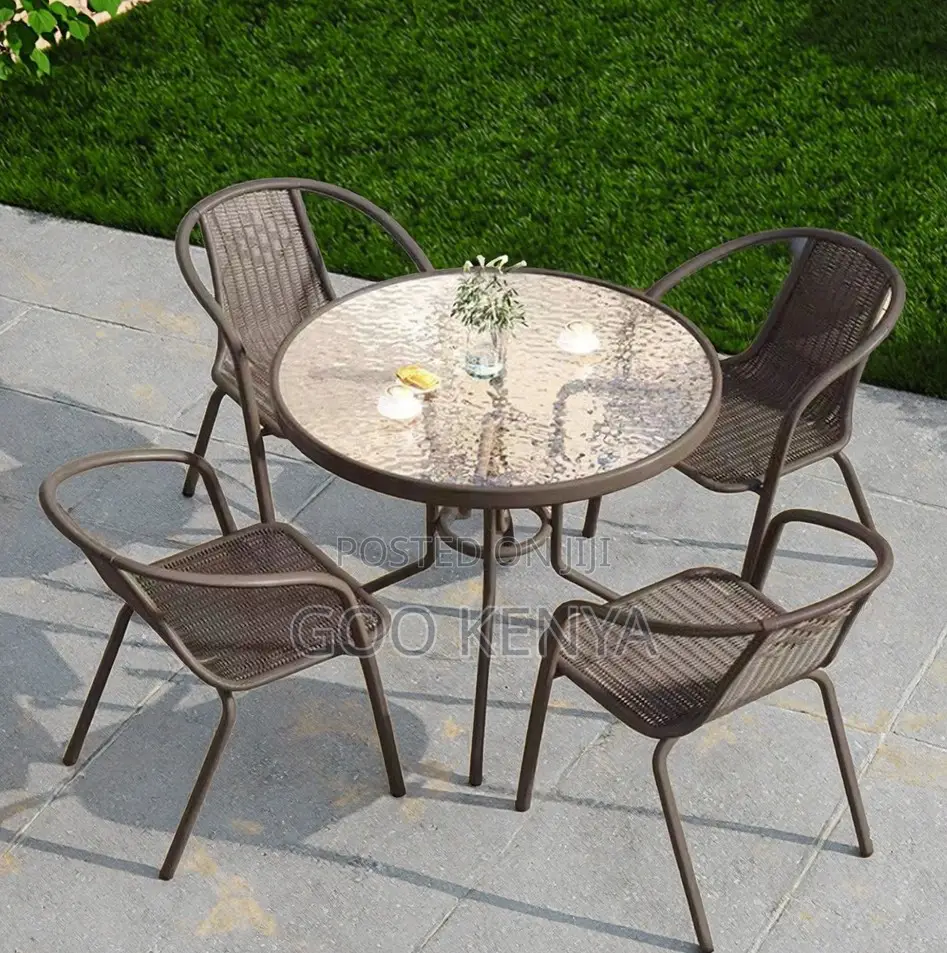 Home Outdoor Set; Elegant 2-seater Rattan Table And Chair Set