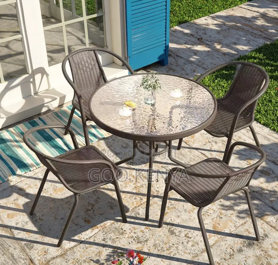 Home Outdoor Set; Elegant 2-seater Rattan Table And Chair Set