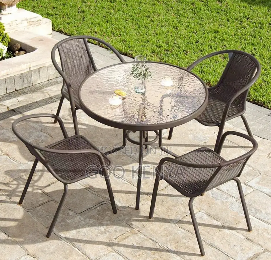 Home Outdoor Set; Elegant 2-seater Rattan Table And Chair Set