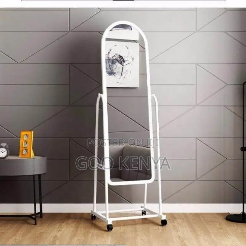 Home Mirror; Standing Bedroom Mirror With Storage And Casters