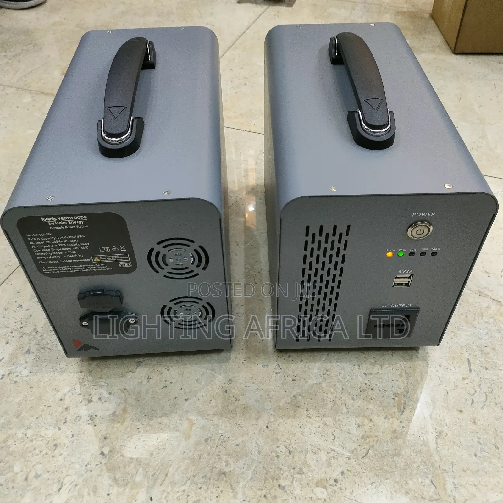 1kwh Vestwood Portable Power Station 500w Output Power Ac/Dc Inputs