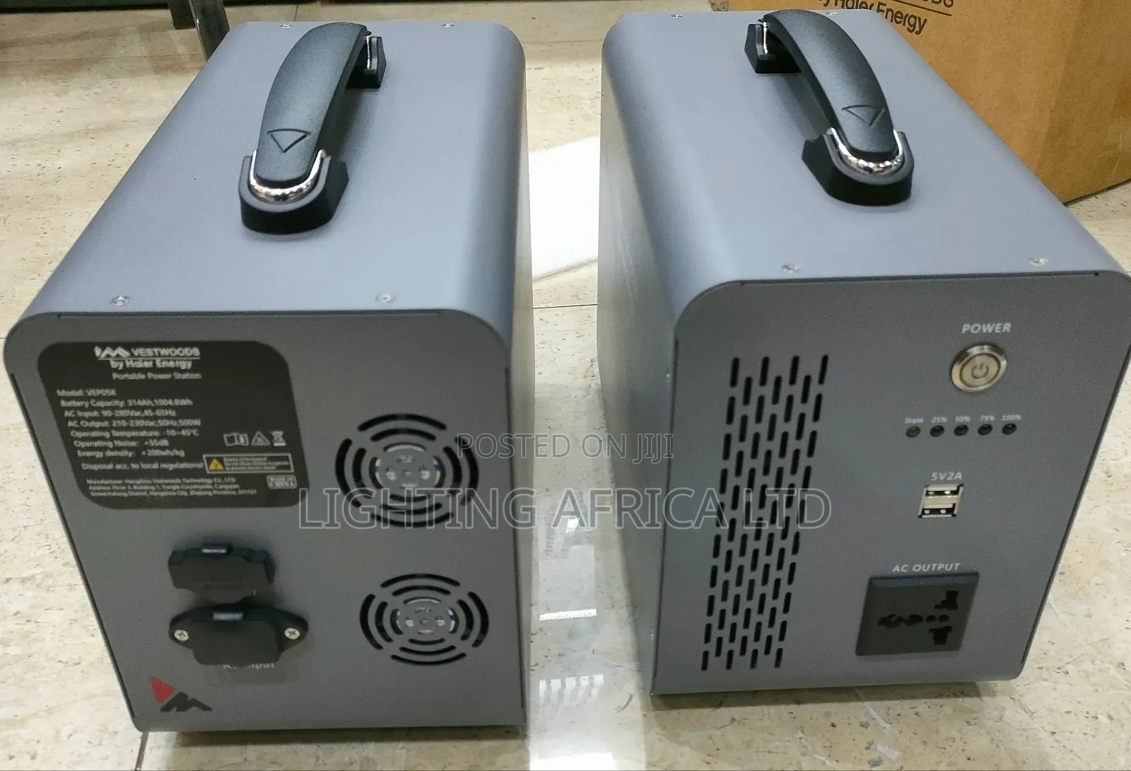 1kwh Vestwood Portable Power Station 500w Output Power Ac/Dc Inputs