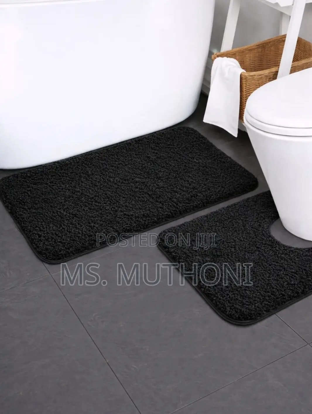 Bathroom 2pcs Ultra-Soft Plush Bath Mat Set*