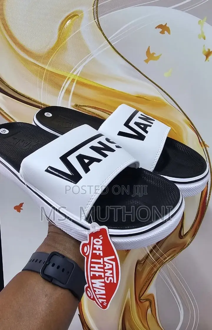 Black and White Vans La Costa Slide-on Sandals Size 40-45
