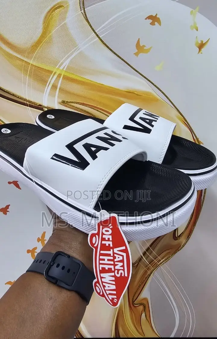 Black and White Vans La Costa Slide-on Sandals Size 40-45