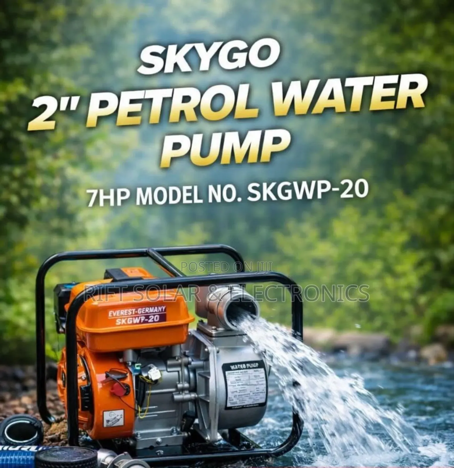 2" Skygo Germany Brand Petrol Engine Water Pump 7m Suction