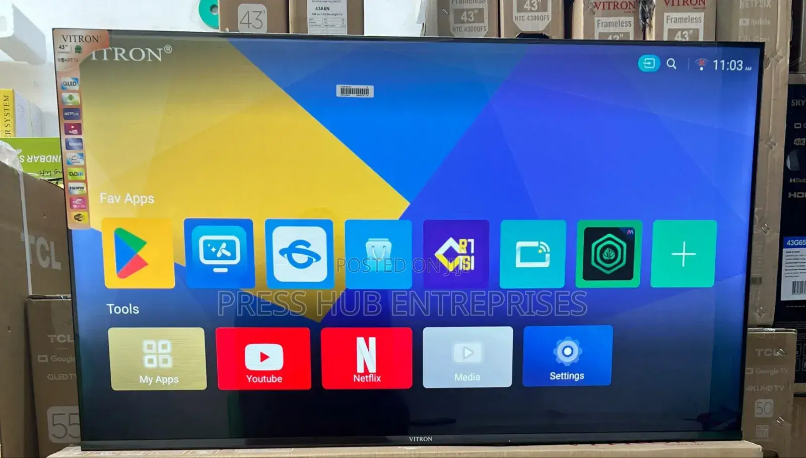 Vitron 43-Inch Qled Smart Tv, Model Htc4300qfs.