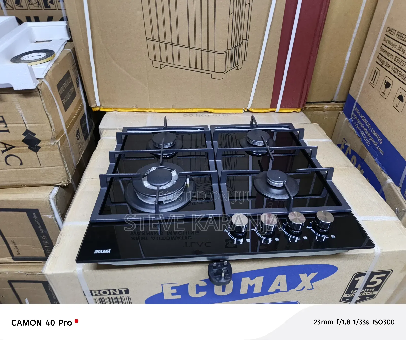 Bolesi 60cm 4gas Burner, 1 Wok Burner, FFD Auto Ignition