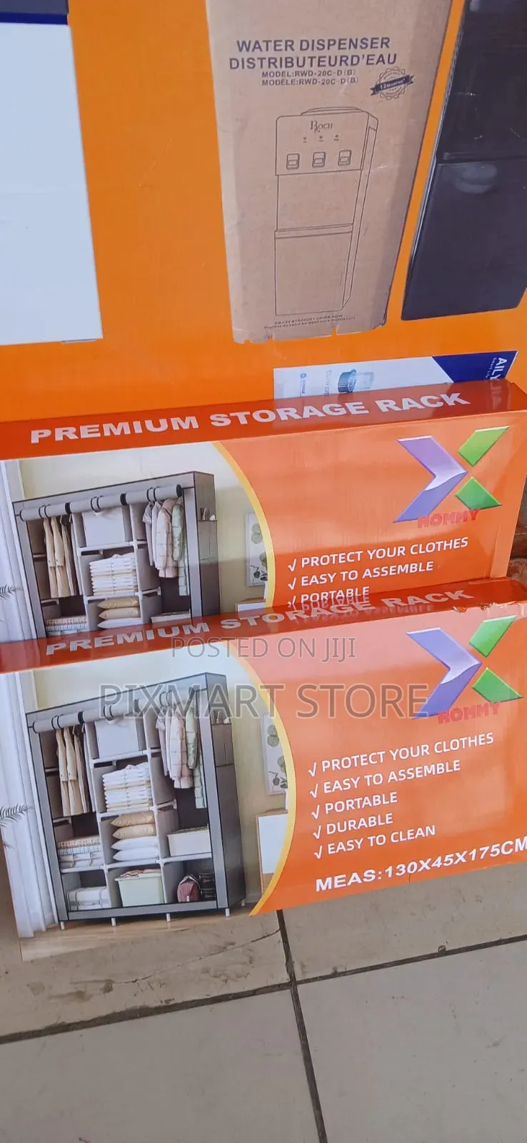 3-Section Metal Wardrobe With Durable Fabric Cover