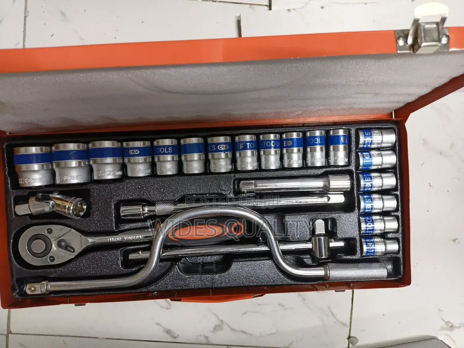 24-Piece Chrome Vanadium 1/2" Drive Socket Set