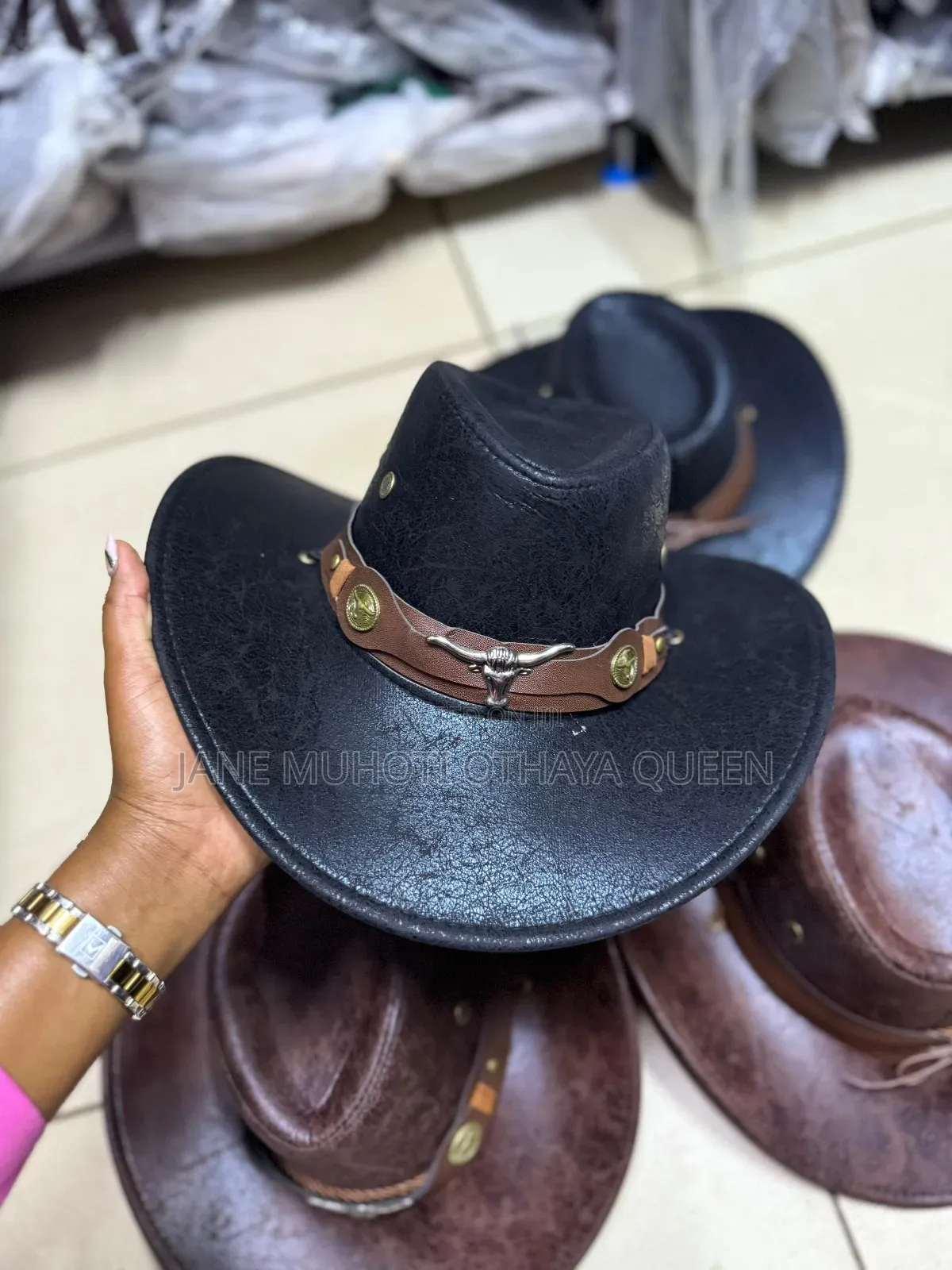 Leather-Look Stylish Cowboy /Cowgirl Hats