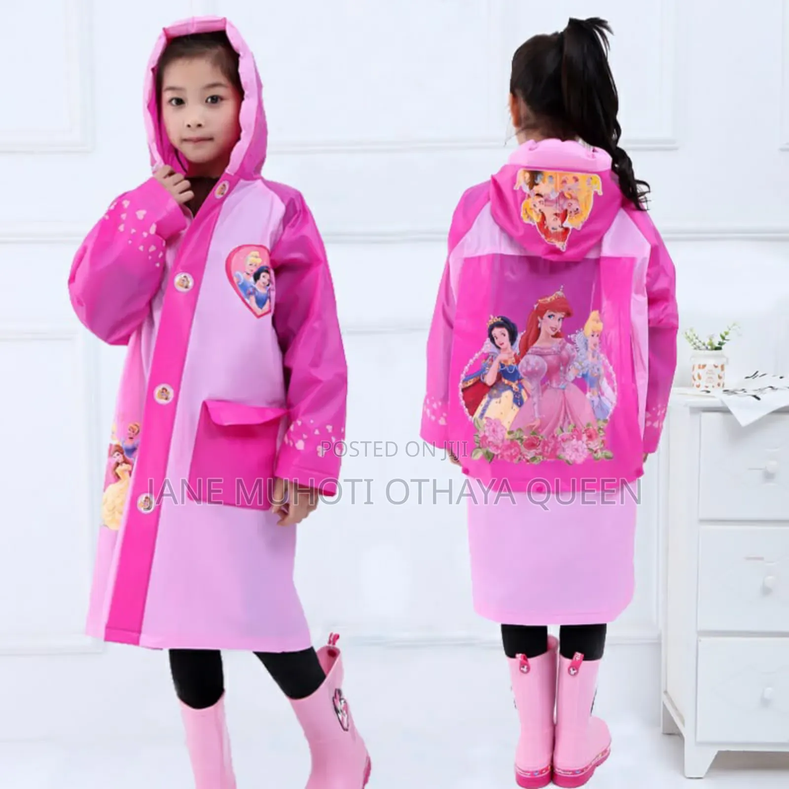*Inflatable Brim Kids Disney Cartoon Themed Raincoats,